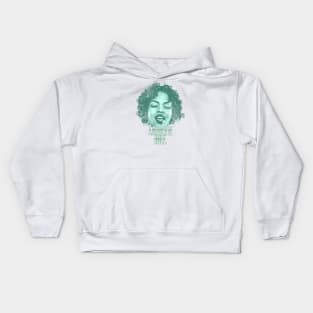 Retro Lauryn Hill Green Distressed Kids Hoodie